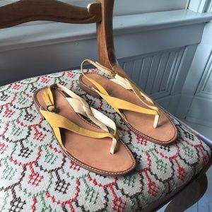 yellow suede Gucci sandals